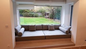 Custom Window Seat Cushions Foam and Cover - Washable Fabric 52-MB95