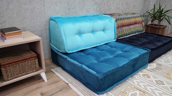 Large Blue Cushion With Back Support For Livingroom 5-MB95 - Image 2