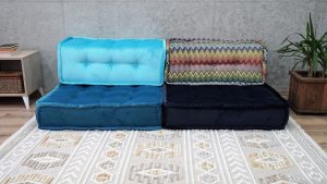 Large Blue Cushion With Back Support For Livingroom 5-MB95