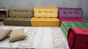 Corner Floor Sofa With Back Support, Modular Large Cushion 6-MB95