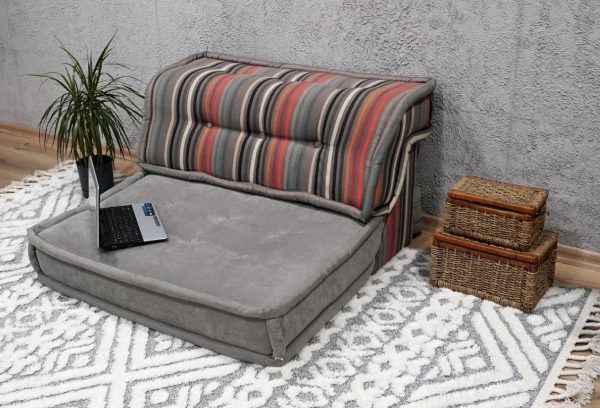 Large Size Gray Color Floor Pillow With Back Support 13-MW95 - Image 5