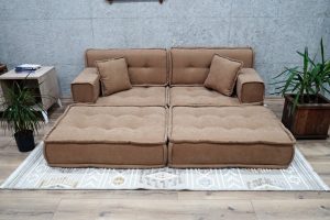 Brown Floor Sofa and Bed Set, Foldable Mattress Cushion 18-MB70