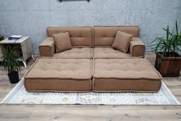 Brown Floor Sofa and Bed Set, Foldable Mattress Cushion 18-MB70