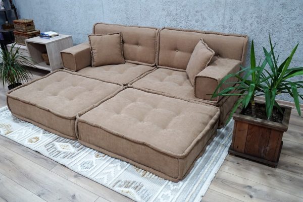 Brown Floor Sofa and Bed Set, Foldable Mattress Cushion 18-MB70 - Image 3