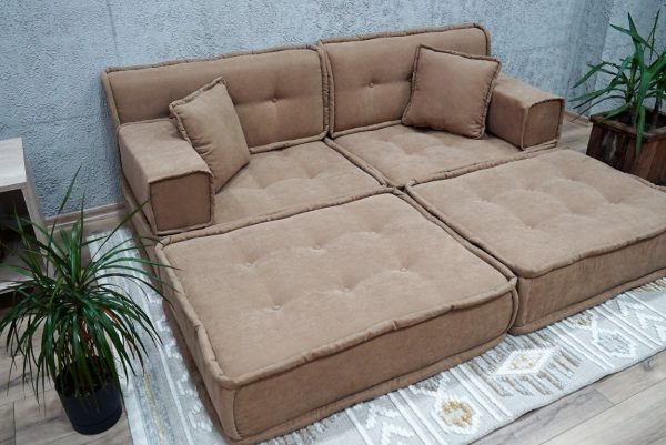 Brown Floor Sofa and Bed Set, Foldable Mattress Cushion 18-MB70 - Image 4
