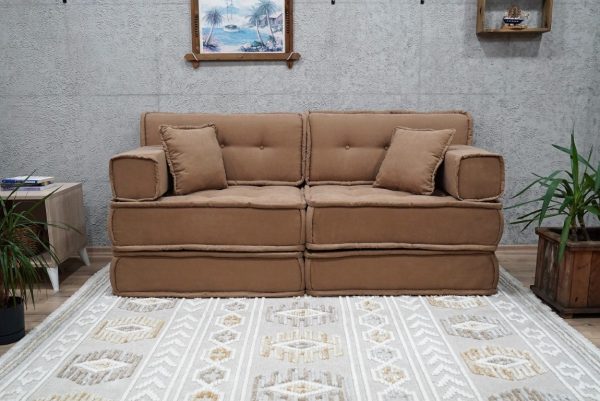 Brown Floor Sofa and Bed Set, Foldable Mattress Cushion 18-MB70 - Image 6