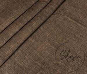 Bitter Brown Linen Look Fabric