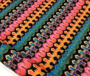 Black Background Ethnic Patterned Background Curtain and Sofa Fabric