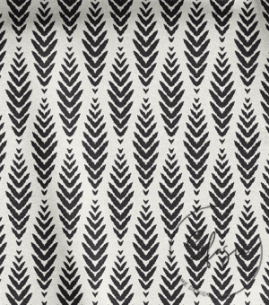 Black Ikat Patterned Sofa Fabric