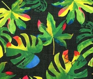Black Linen Camel Sole Patterned Fabric