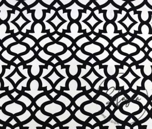 Black Ottoman Patterned Fabric on White
