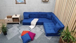 Blue Big Floor Cushion Corner for Indoor and Outdoor 24-MB70