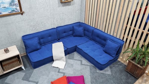 Blue Big Floor Cushion Corner for Indoor and Outdoor 24-MB70 - Image 5