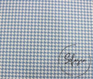 Blue Small Houndstooth Patterned Fabric