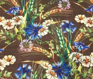 Brown Linen Spikes Patterned Fabric