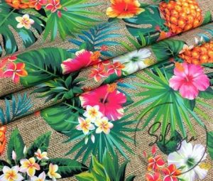 Burlap Backdrop Pineapple Pattern Fabric