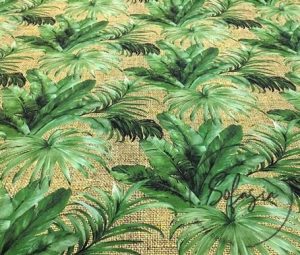 Burlap Backdrop Tropical Leaf Fabric