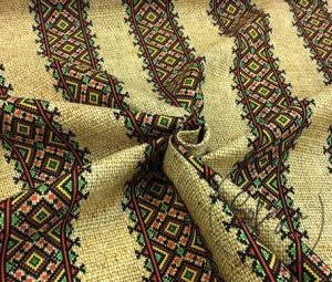 Burlap Floor Ethnic Striped Fabric 02
