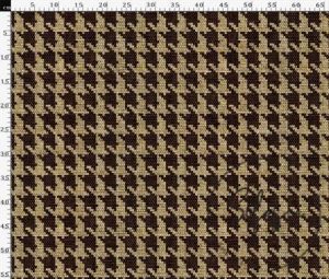 Burlap Ground Brown Large Houndstooth Pattern Fabric