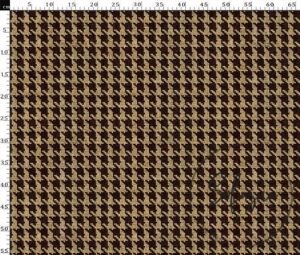 Burlap Ground Brown Small Houndstooth Patterned Fabric