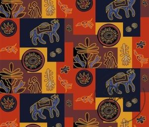 Camel Mandala Patterned Cushion Fabric