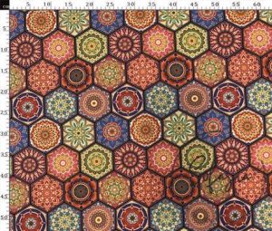 Colorful Honeycomb Pattern Pillow Fabric