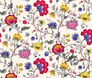 Cream Background Floral Pattern Fabric