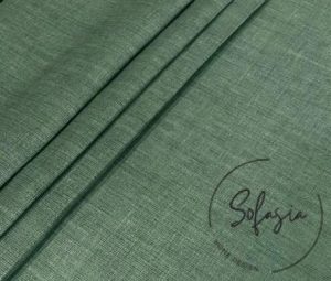 Dark Green Linen Look Fabric