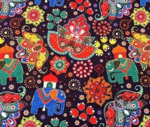 Ethnic Elephant Patterned Fabric Types