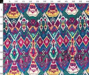 Fuchsia Blue Ikat Patterned Cover Fabric