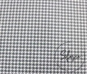 Gray Small Houndstooth Patterned Fabric