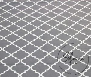 Gray White Moroccan Patterned Cushion Fabric