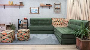 Green Velvet Floor Sofa Couch For Adult 10-MB70