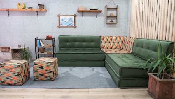 Green Velvet Floor Sofa Couch For Adult 10-MB70