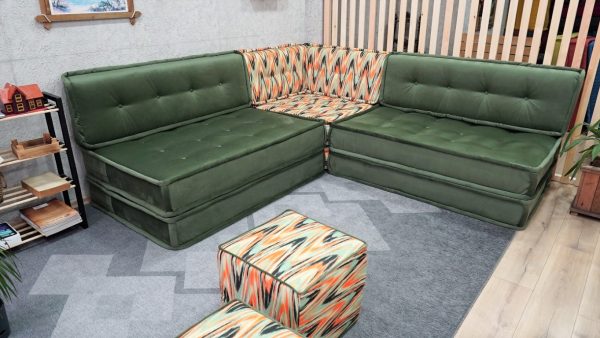 Green Velvet Floor Sofa Couch For Adult 10-MB70 - Image 4