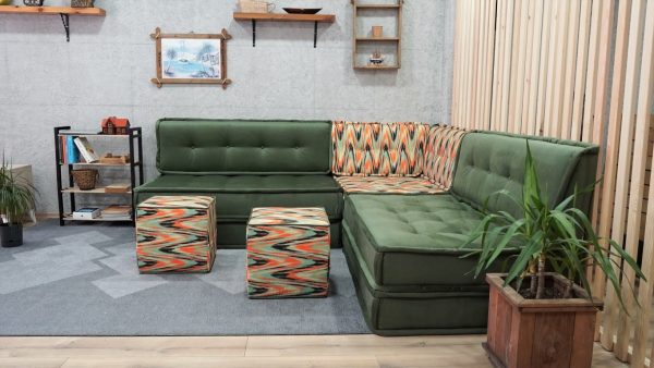 Green Velvet Floor Sofa Couch For Adult 10-MB70 - Image 5