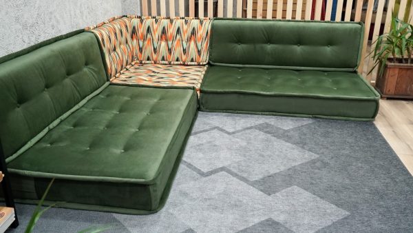 Green Velvet Floor Sofa Couch For Adult 10-MB70 - Image 8