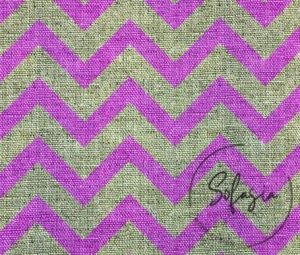 Linen Effect Pink Zigzag Pattern Fabric