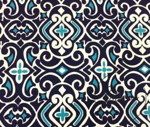 Marine Damask Patterned Fabric