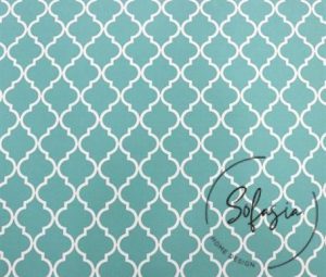 Mint White Color Moroccan Patterned Cushion Fabric