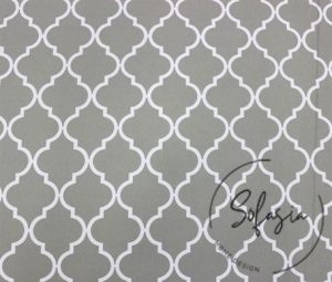 Moroccan Patterned Fabric on Light Gray Background