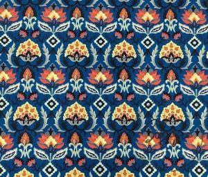 Navy Blue Bohemian Tapestry Patterned Sofa Fabric