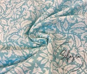 Ocean Blue Motif Patterned Background Curtain Fabric