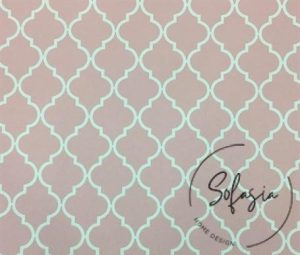 Powder Pink Moroccan Patterned Sofa and Curtain Fabric