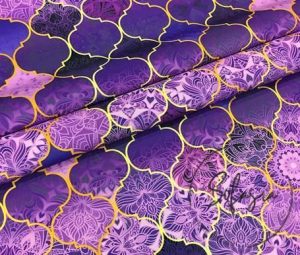 Purple Moroccan Patterned Cover Fabric with Motif
