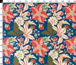 Red Flower Pattern Fabric