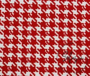 Red Small Houndstooth Fabric