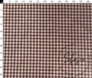 Small Brown Powder Houndstooth Pattern Fabric with Linen Effect