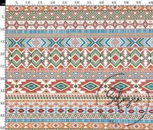 Striped Aztec Patterned Background Curtain and Sofa Fabric