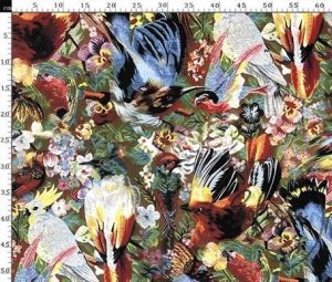 Tapestry Bird Patterned Drapery Fabric